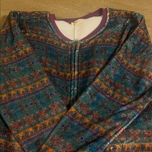 Natural Life One Piece Fleece Jumpsuit Womens Size XS/S Lounge Boho Pajamas